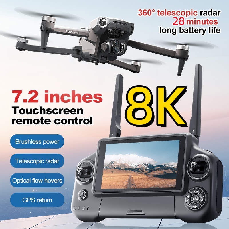 Fpv Brushless Rc Drone 4K - طائرة بدون طيار رباعية المحاور بدقة