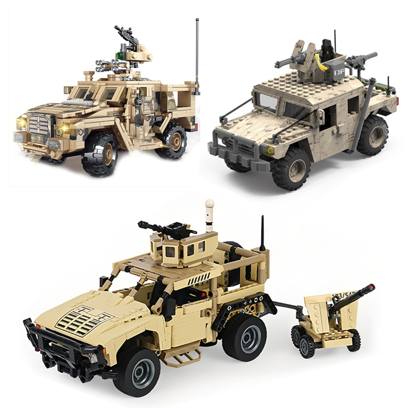 Lego Compatible Military Tank - MOC-كتلة بناء هامر العسكرية للأطفال ،