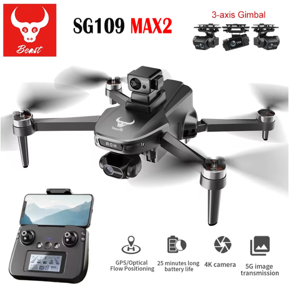 Fpv Brushless Rc Drone 4K - SG109 MAX2 المهنية FPV 8K كاميرا