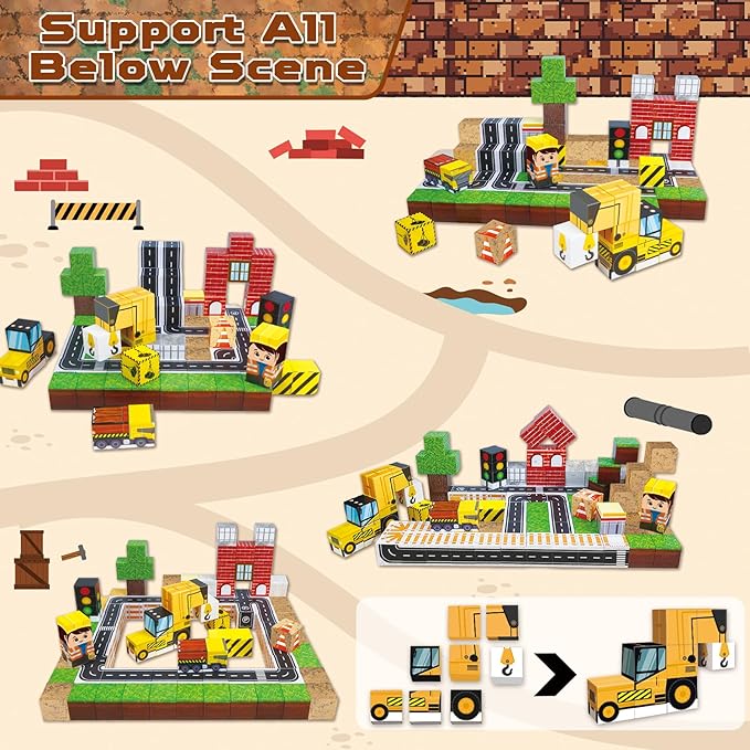 100 قطعة كتل مغناطيسية، مكعبات - مراجعة Magnetic Building Tiles Set 100Pcs وسعره