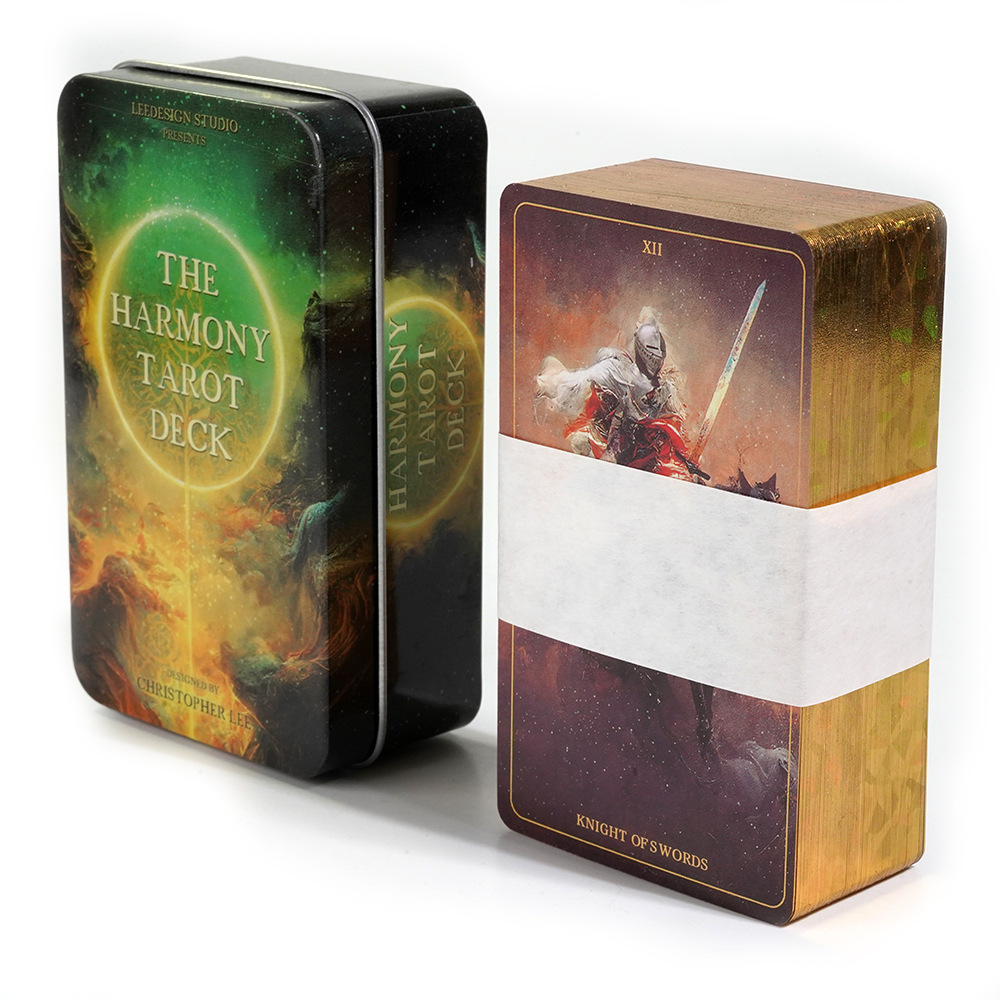 سطح التارو المتناغم بحواف مطوي - مراجعة Tarot Cards Deck With Guidebook وسعره
