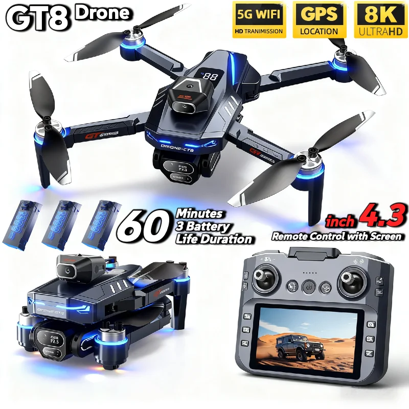 حار ل LSRC GT8 الطائرة بدون طي - مراجعة Fpv Brushless Rc Drone 4K وسعره