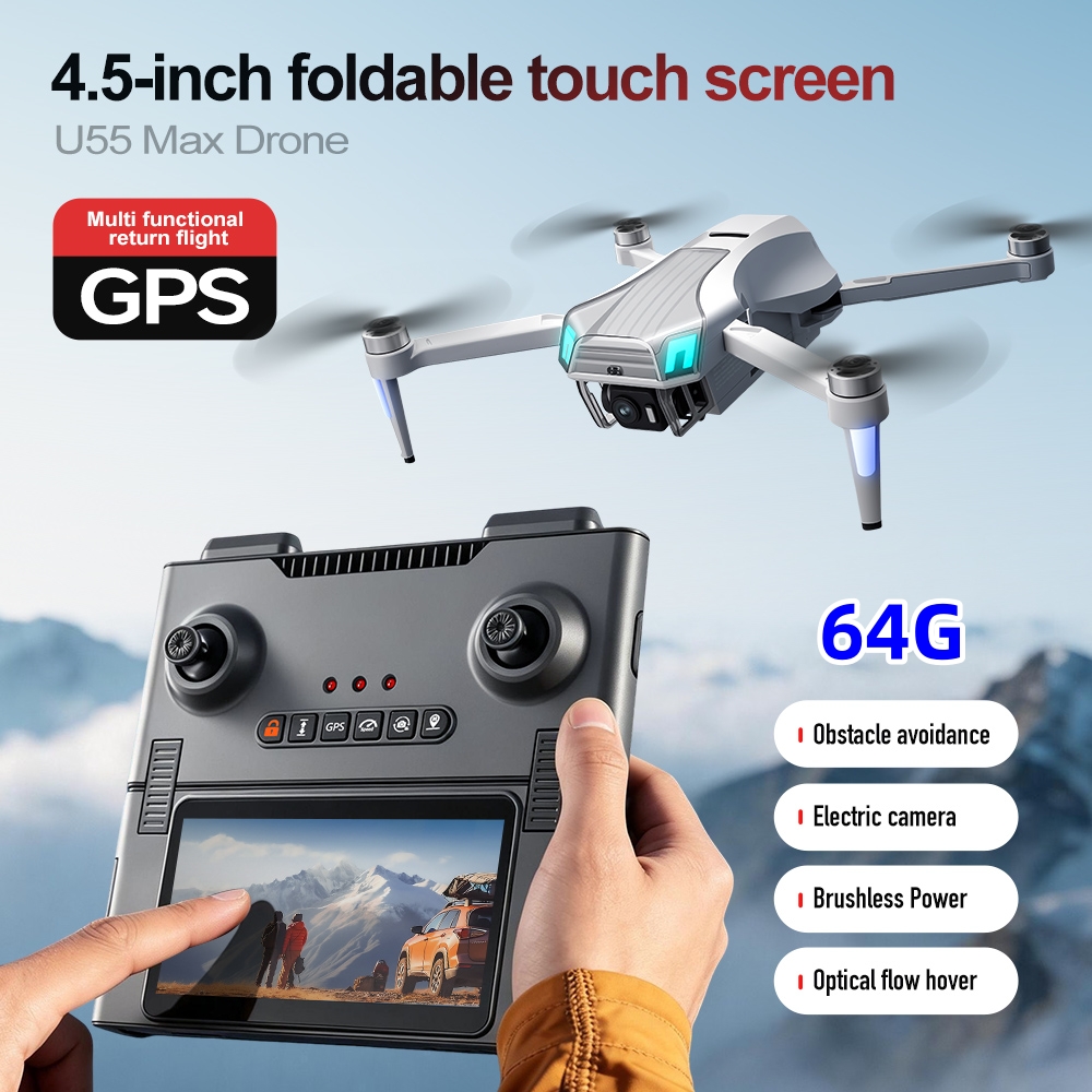 طائرة NCZOBOE U55 بدون طيار اح - مراجعة Fpv Brushless Rc Drone 4K وسعره
