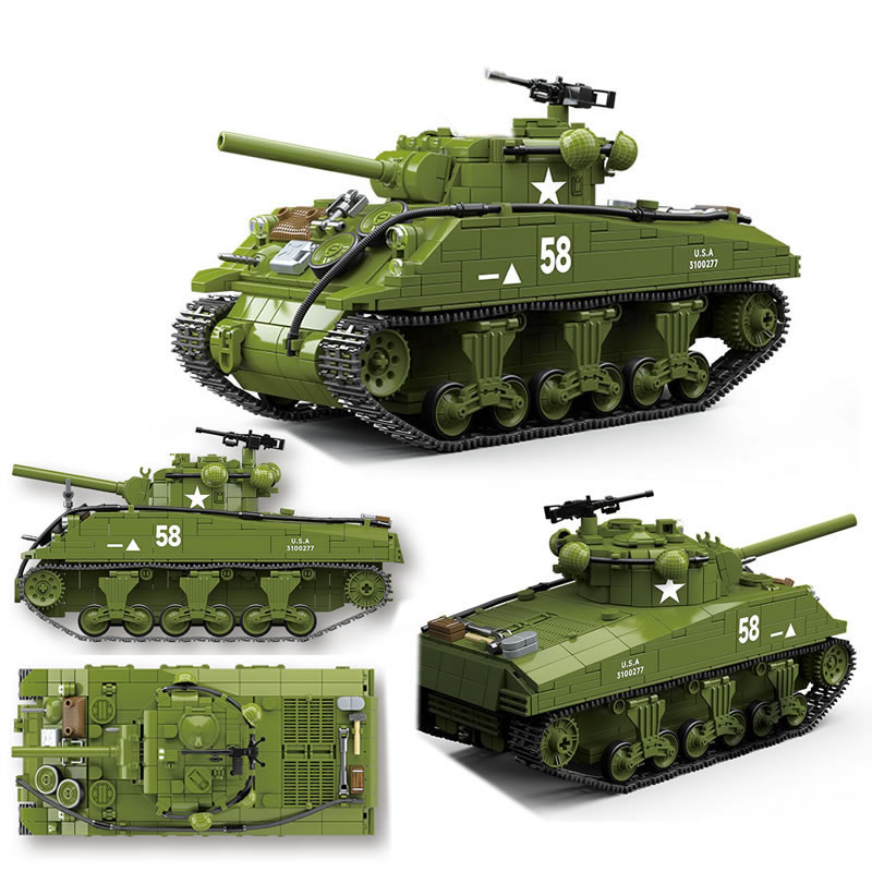 جديد الحرب العالمية الثانية ال - مراجعة Lego Compatible Military Tank وسعره