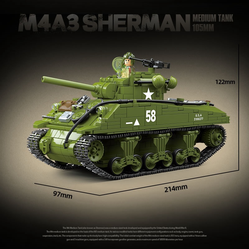 جديد الحرب العالمية الثانية ال - مراجعة Lego Compatible Military Tank وسعره