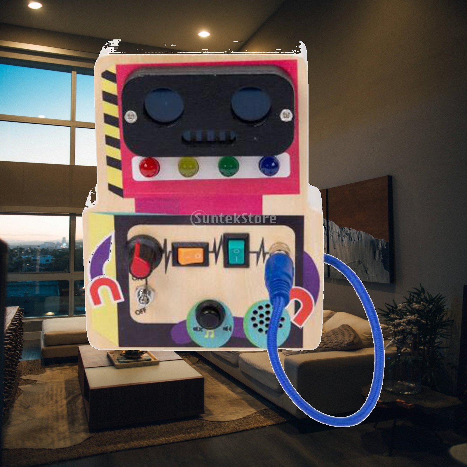 لوحة حسية خشبية مزودة بإضاءة L - مراجعة Montessori Wooden Busy Board Toddler وسعره