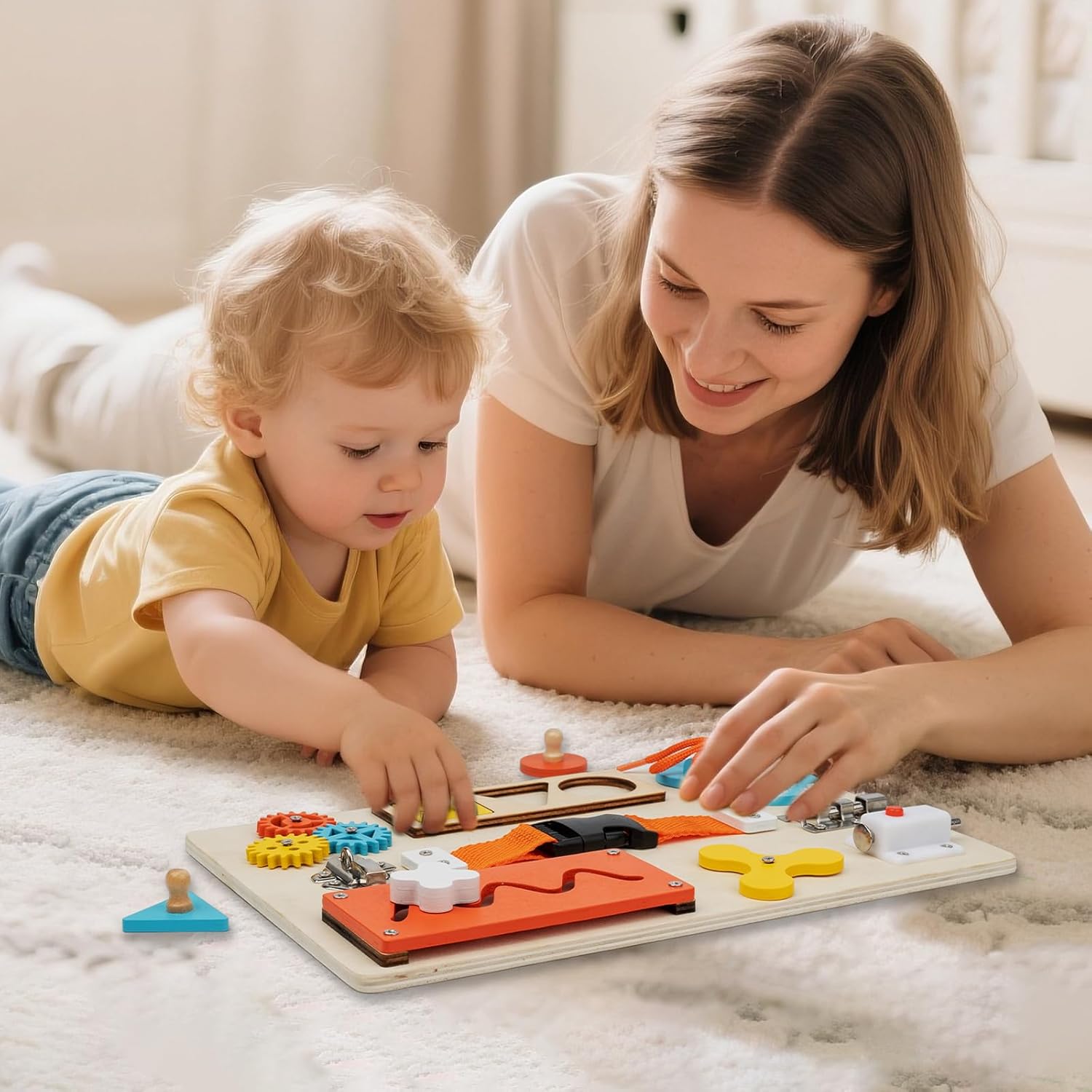 لوحة مونتيسوري المزدحمة للأطفا - مراجعة Montessori Wooden Busy Board Toddler وسعره