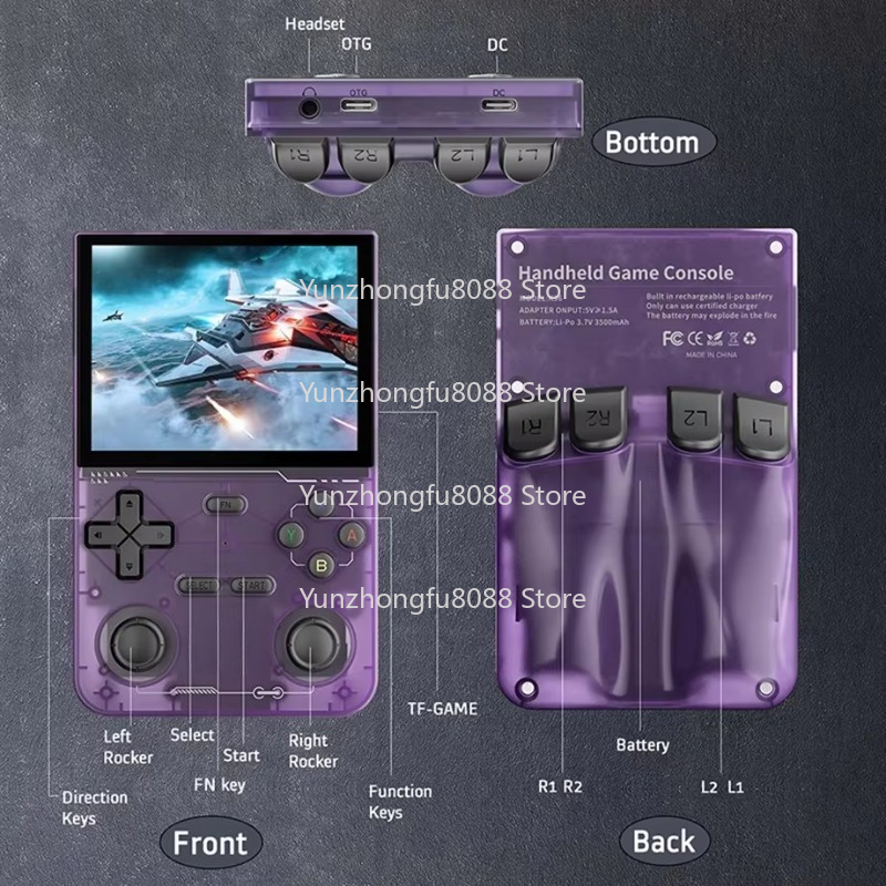 L K36 وحدة تحكم بجهاز لعب محمو - مراجعة Retro Handheld Game Console R36S وسعره