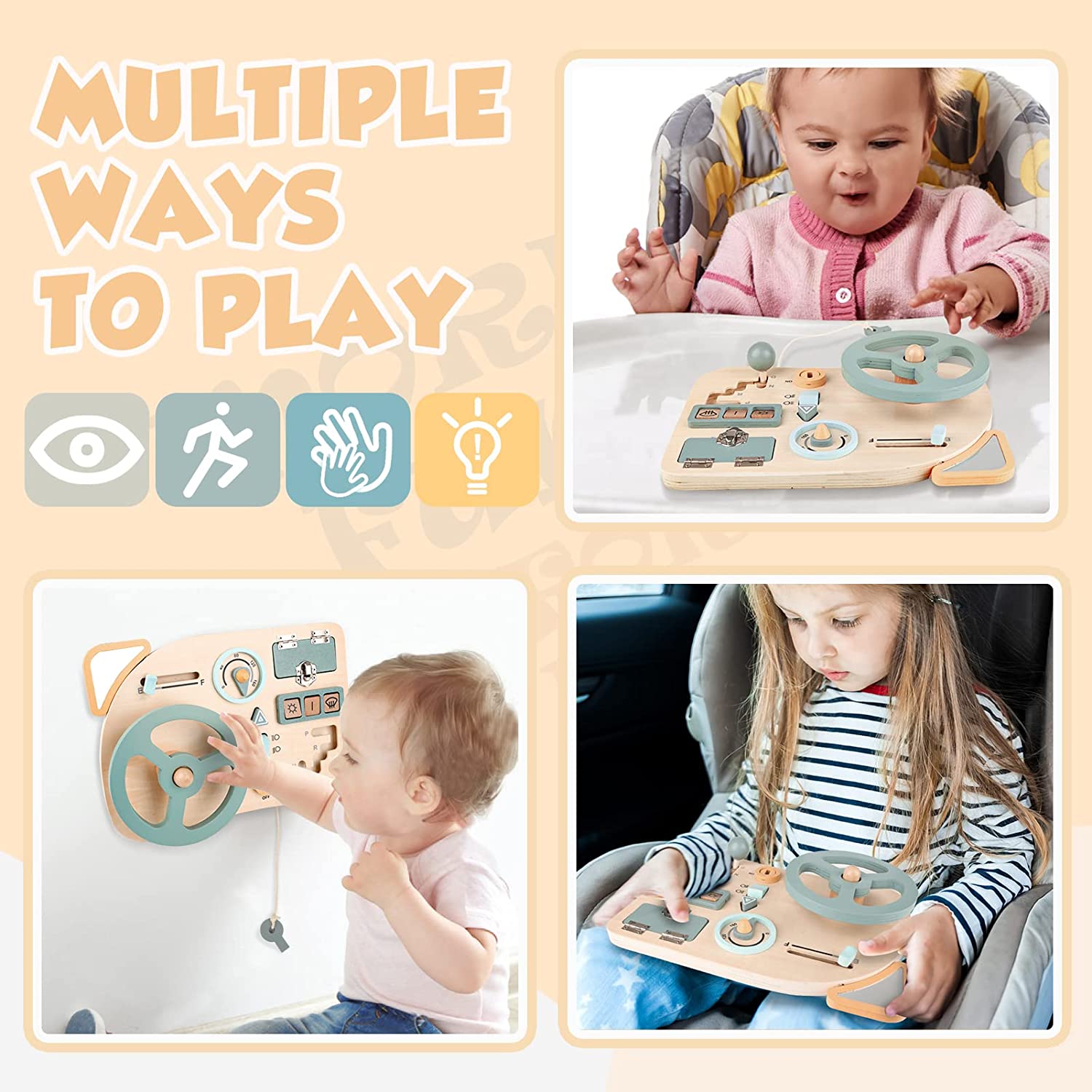 لعبة مونتيسوري عجلة القيادة لو - مراجعة Montessori Wooden Busy Board Toddler وسعره